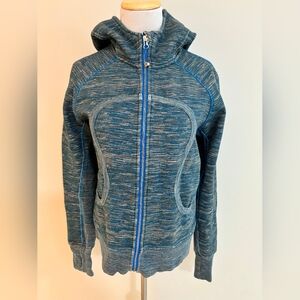 Wee Are From Space Printed Polar Cream Beaming Blue Lululemon Scuba Hoodie